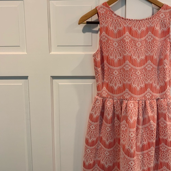 NWT Elegant Orange and White Lace dress - Picture 2 of 5